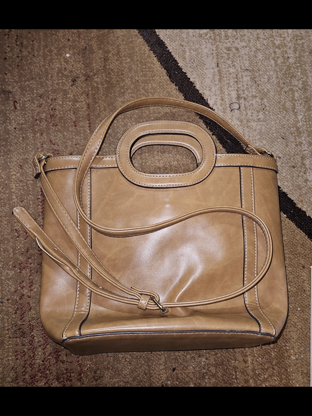 Liz Claiborne Tan Top-Handle Shoulder Bag with Adjustable Strap